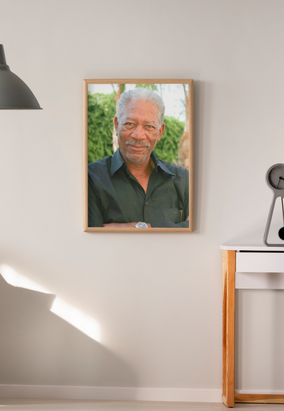 Morgan Freeman Wooden Framed Poster